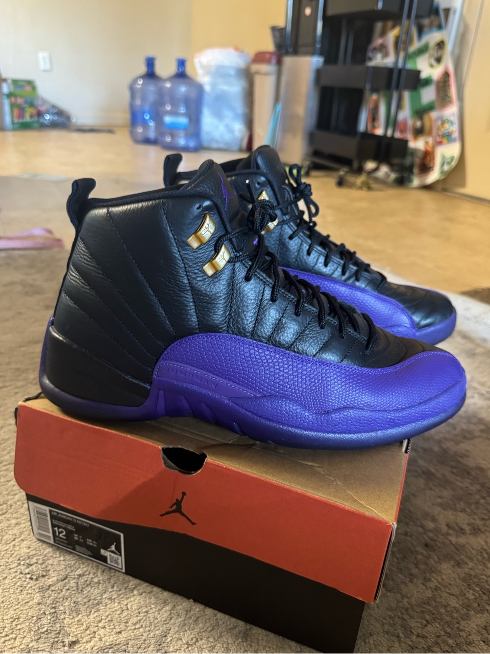 Air Jordan 12 Retro Field Purple Men’s Size 12 CT8013-057 Black With Box